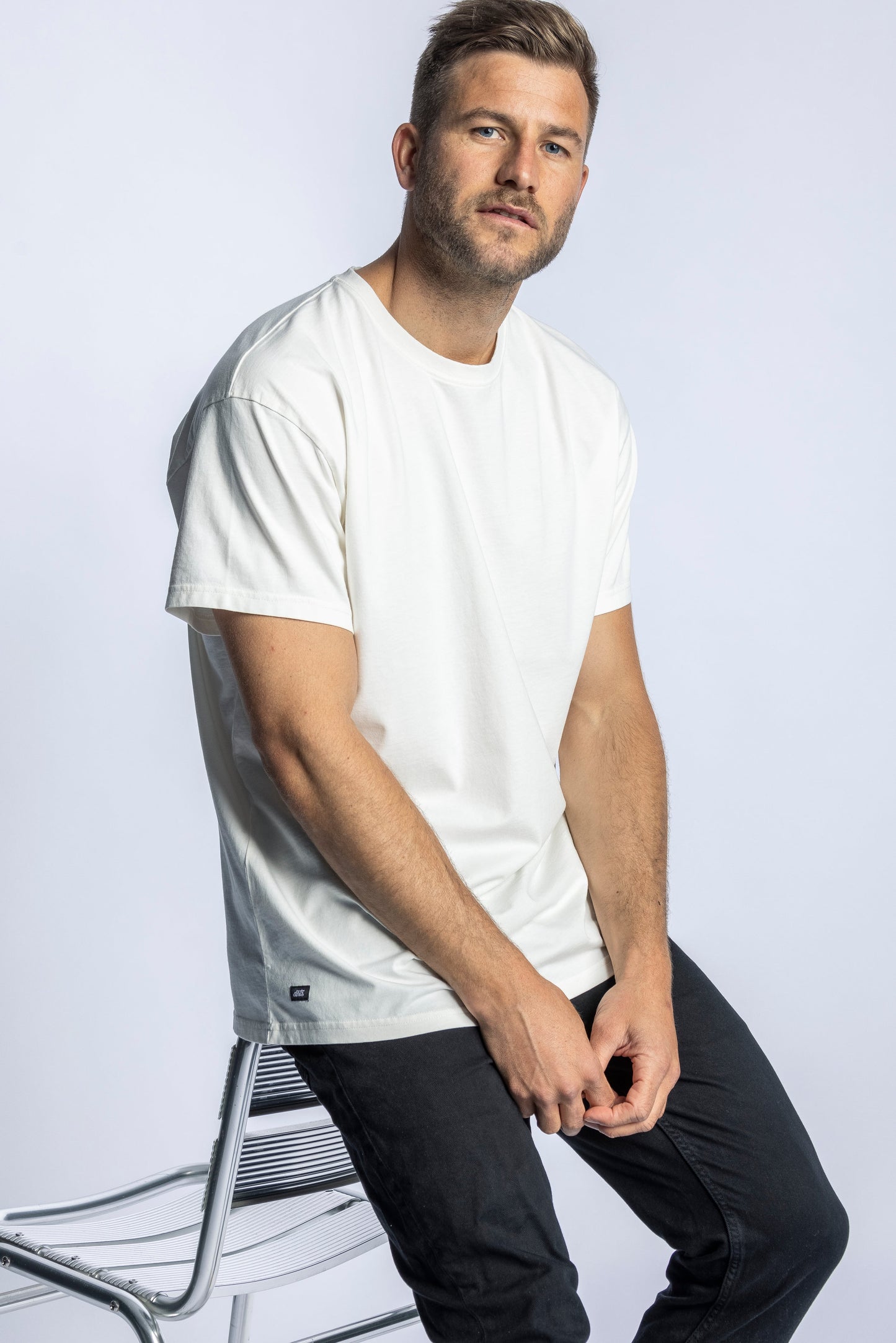 T-shirt oversize en coton recyclé, blanc cassé