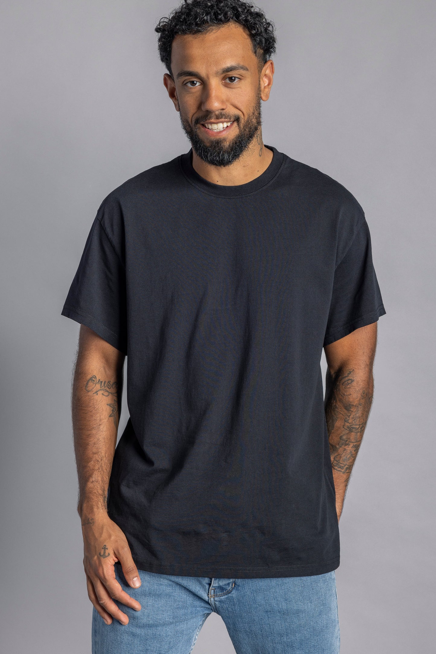 T-shirt oversize en coton recyclé, noir