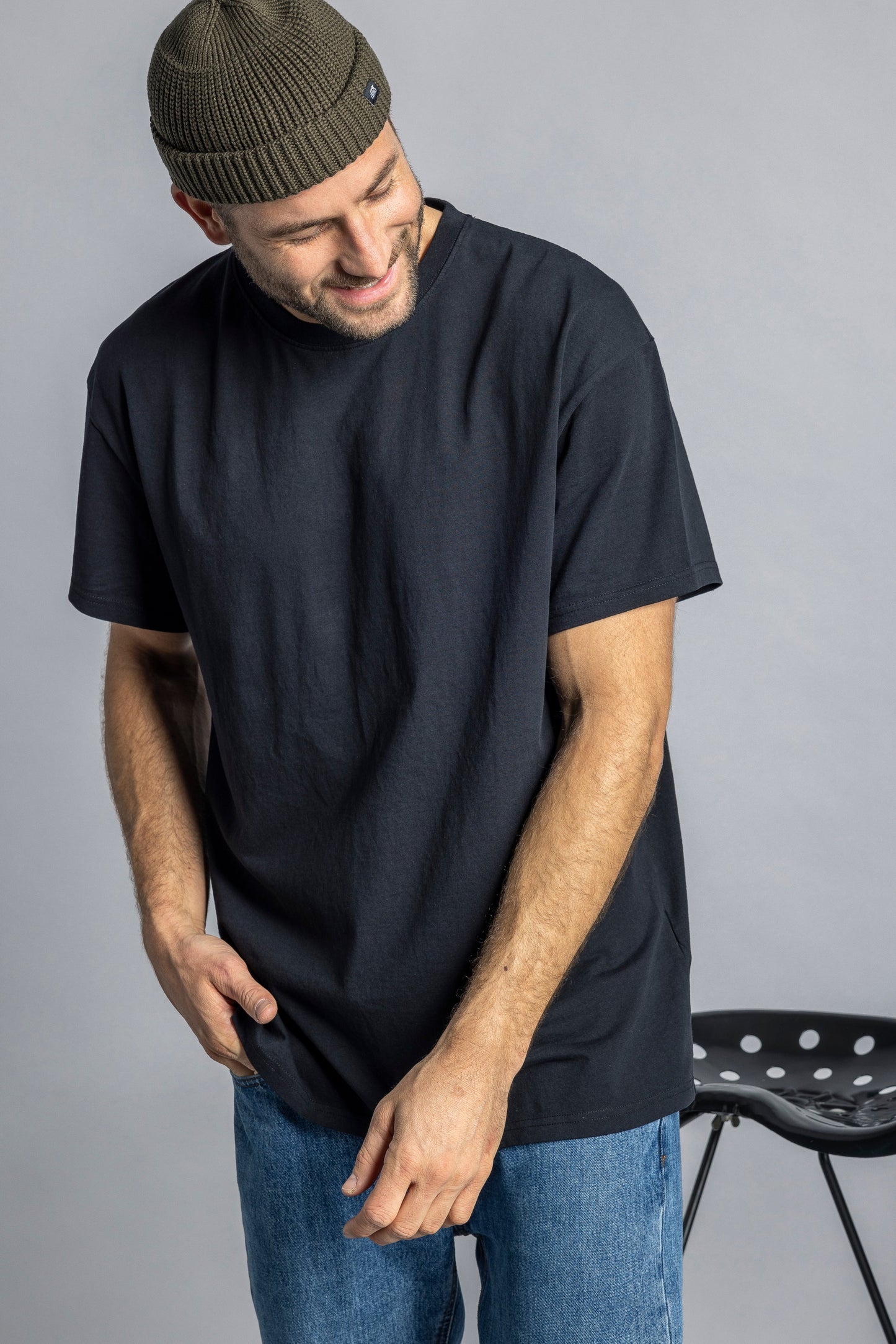 T-shirt oversize en coton recyclé, noir