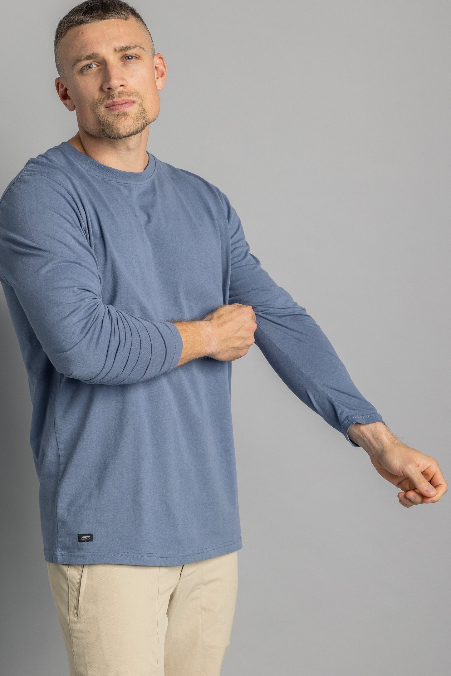 Chemise à Manches Longues en Coton Recyclé, Aquamarine