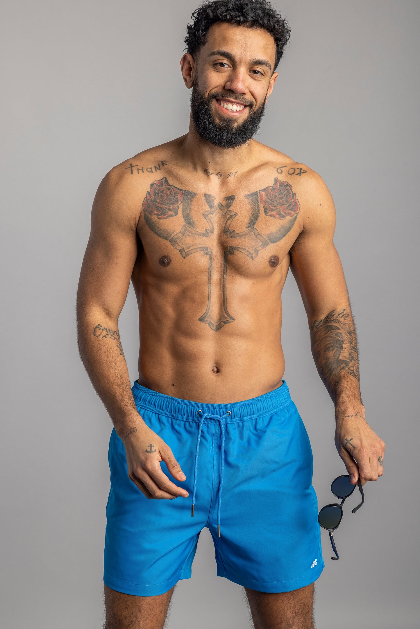 Short de bain recyclé RPET, Fancy Blue