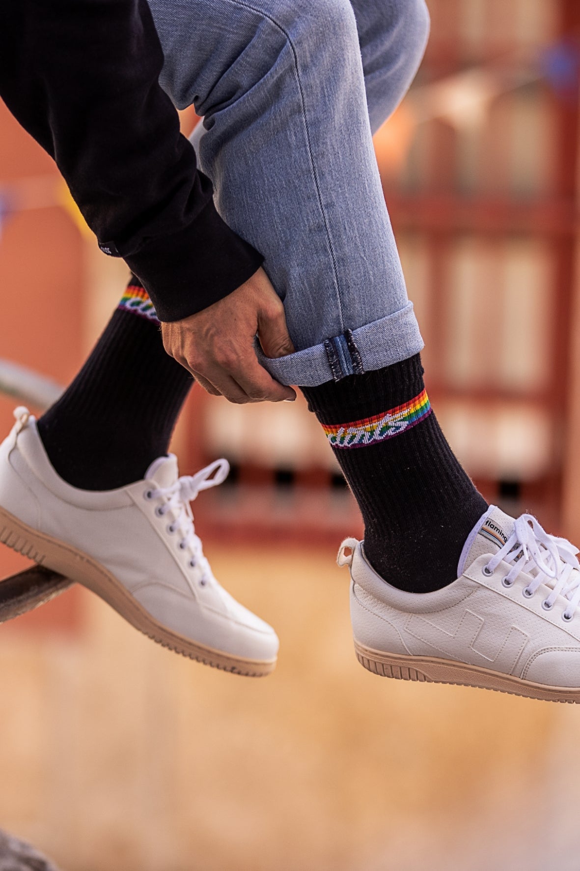 Chaussettes arc-en-ciel, noires