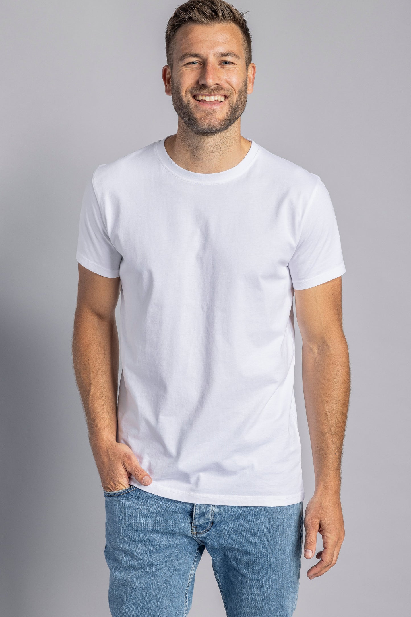 3er-Pack Premium Blank T-Shirt SLIM, Weiß