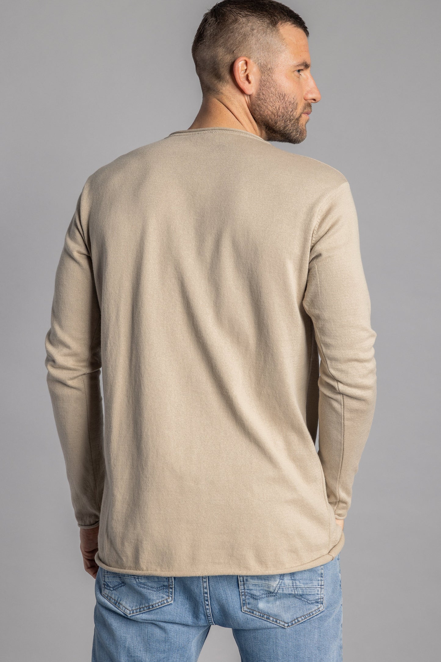 Strick-Longsleeve, Cold Beige