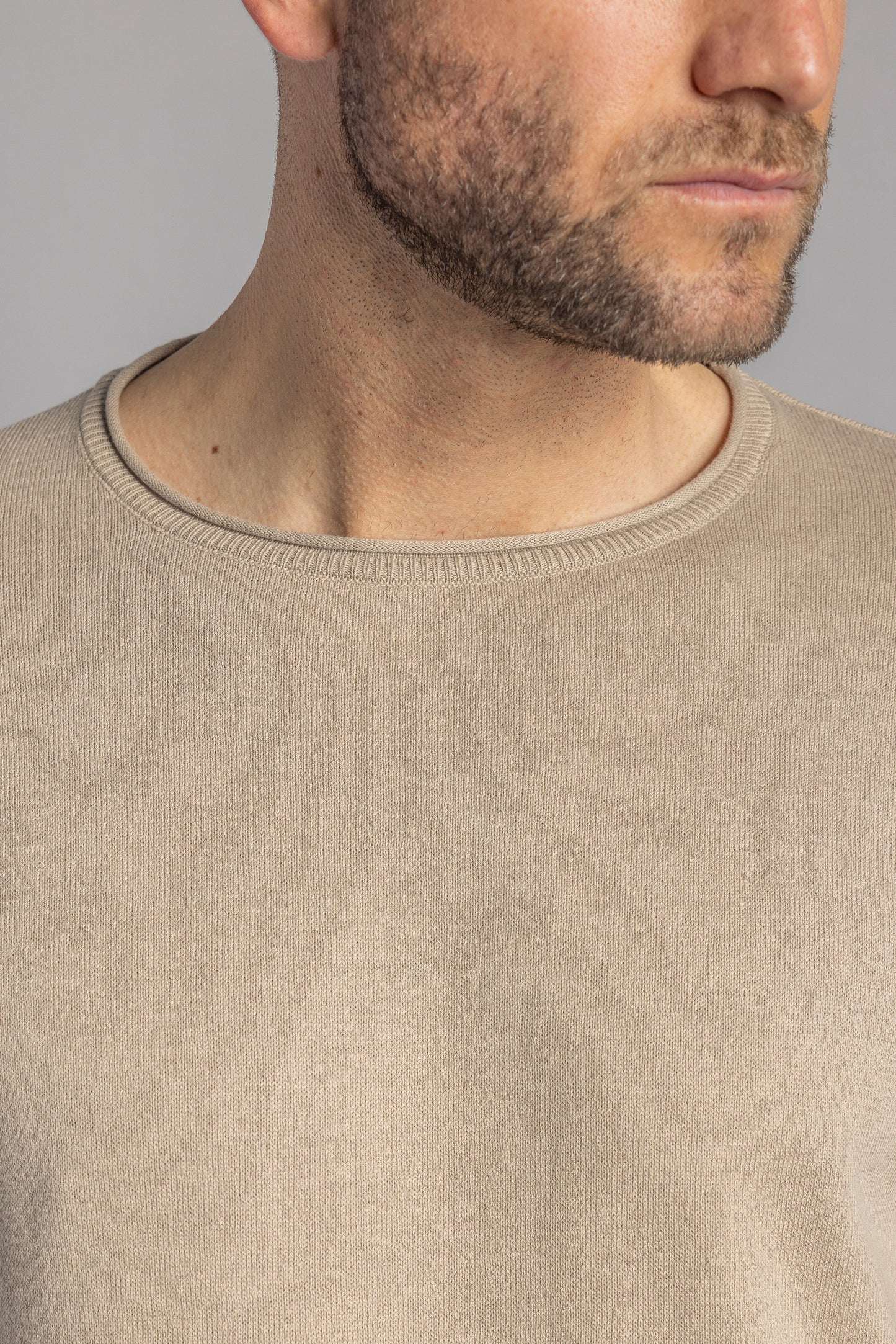 Strick-Longsleeve, Cold Beige