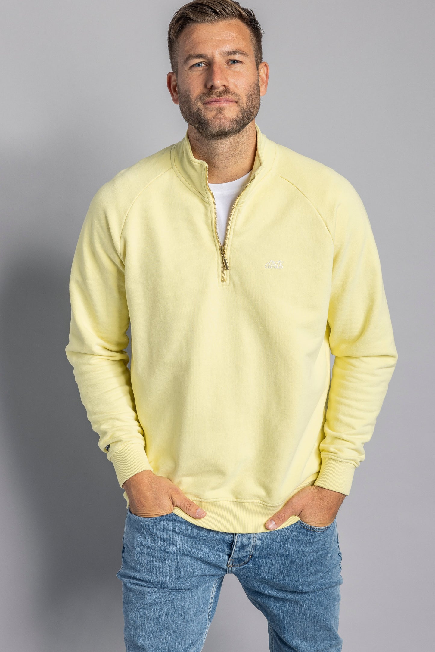 Quarter Zip Raglan Unisex, Zitrone