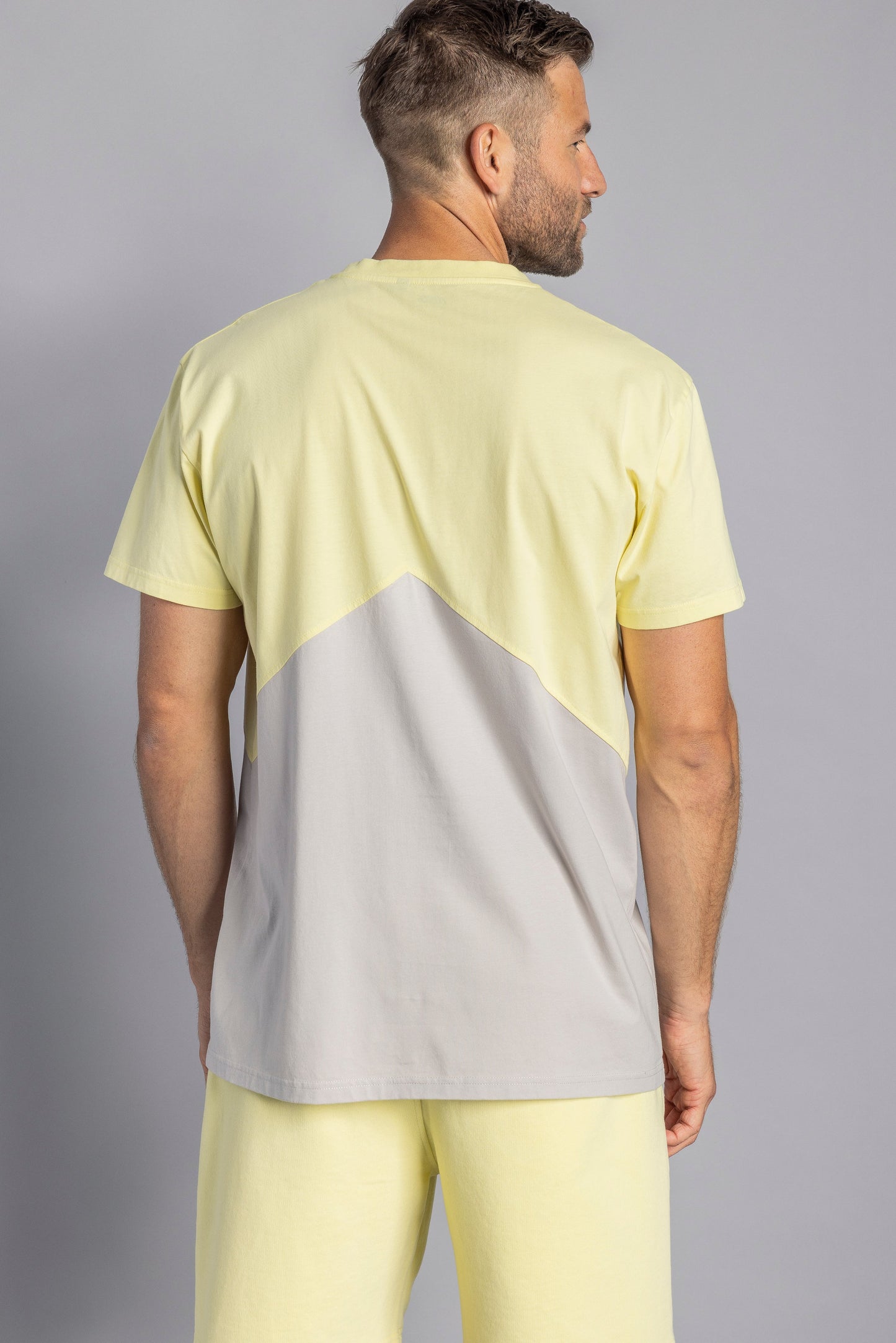 Zig Zag T-Shirt STANDARD, Zitrone/Möwengrau