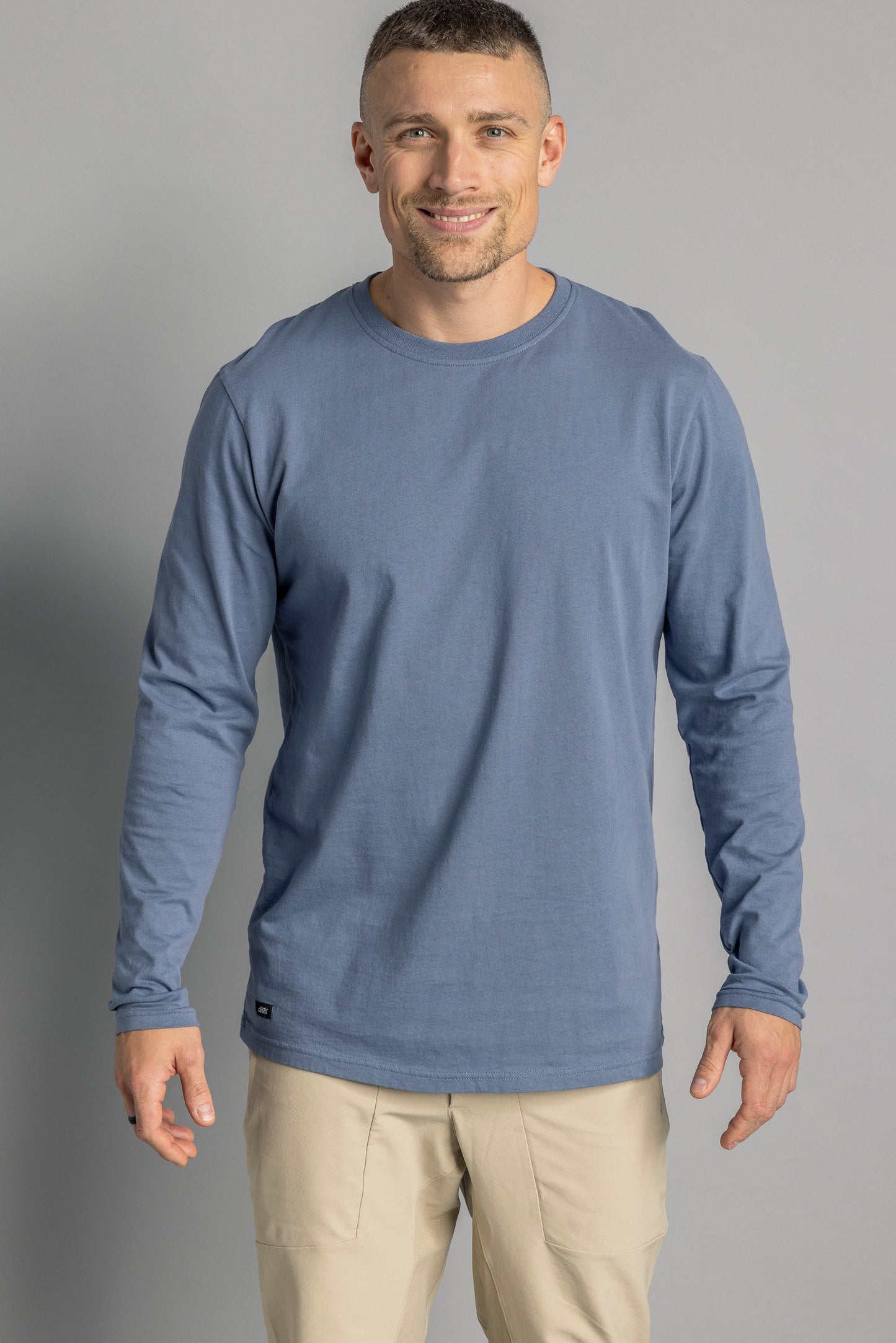 Recycled Cotton Longsleeve Shirt, Aquamarin