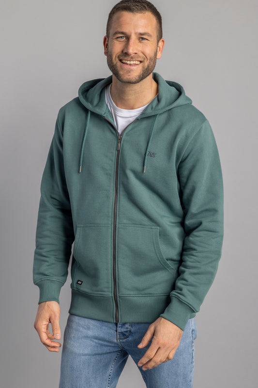 Zip-Hoodie Unisex, Silver Pine