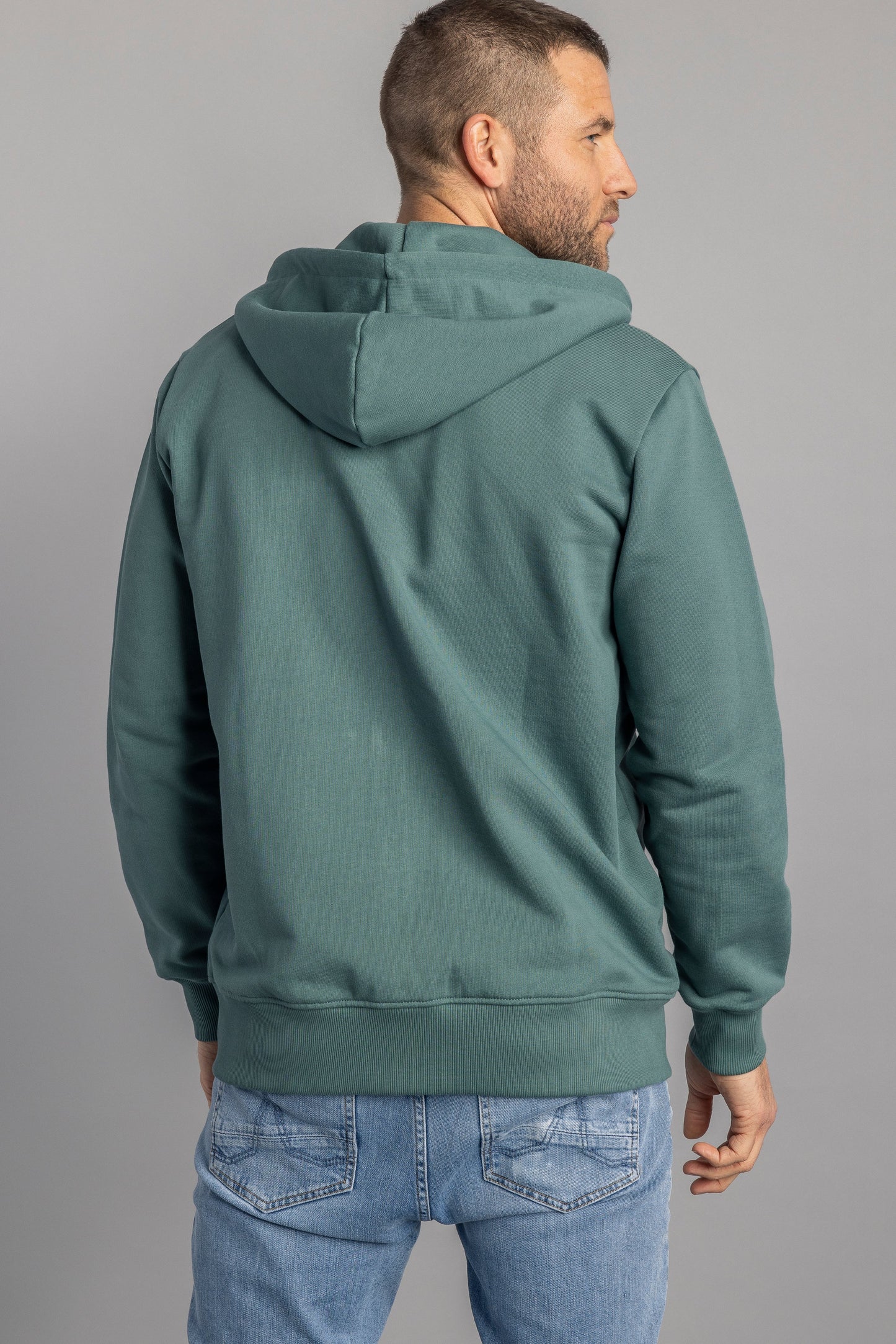 Zip-Hoodie Unisex, Silver Pine