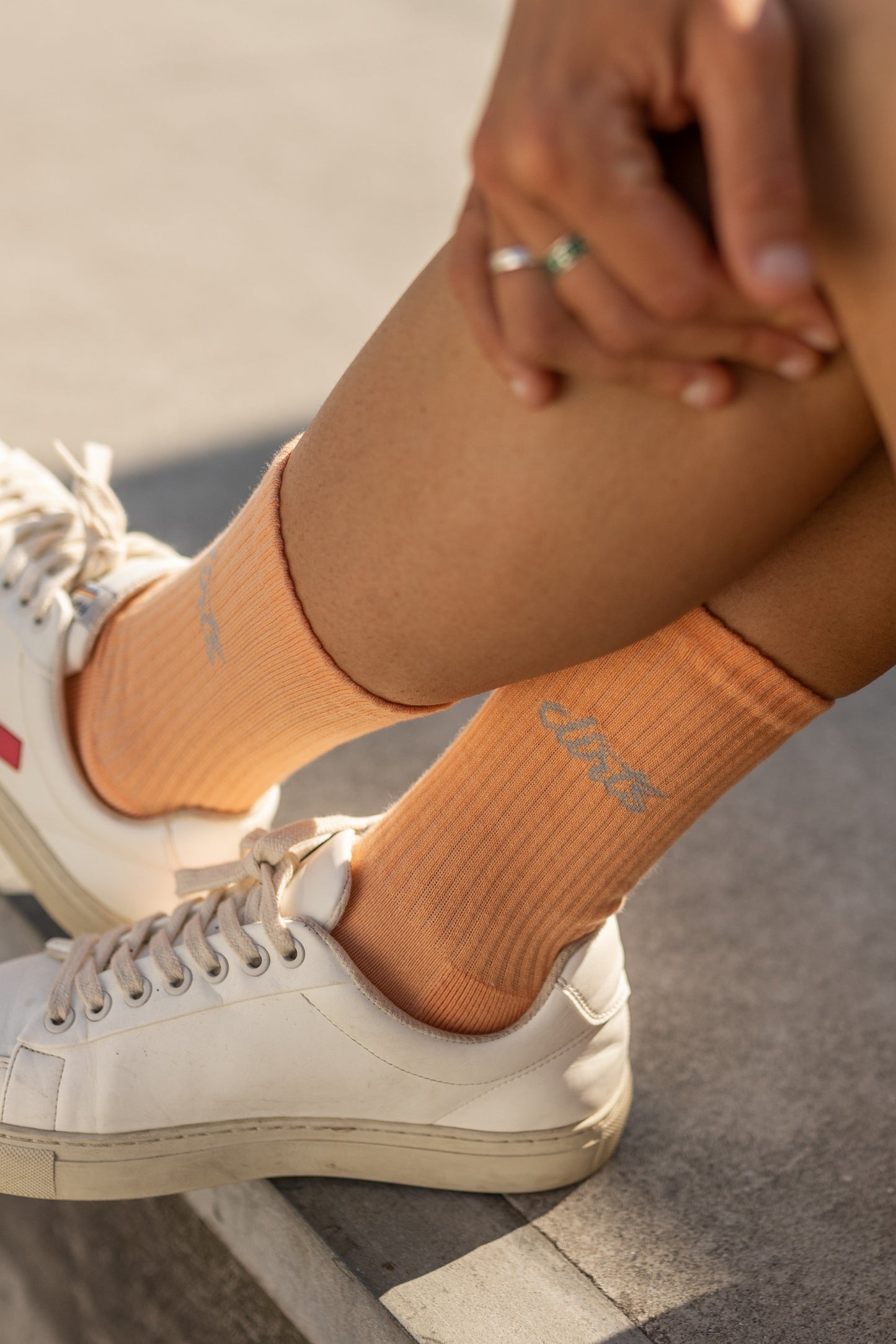 Classic Logo Socks, Pfirsich